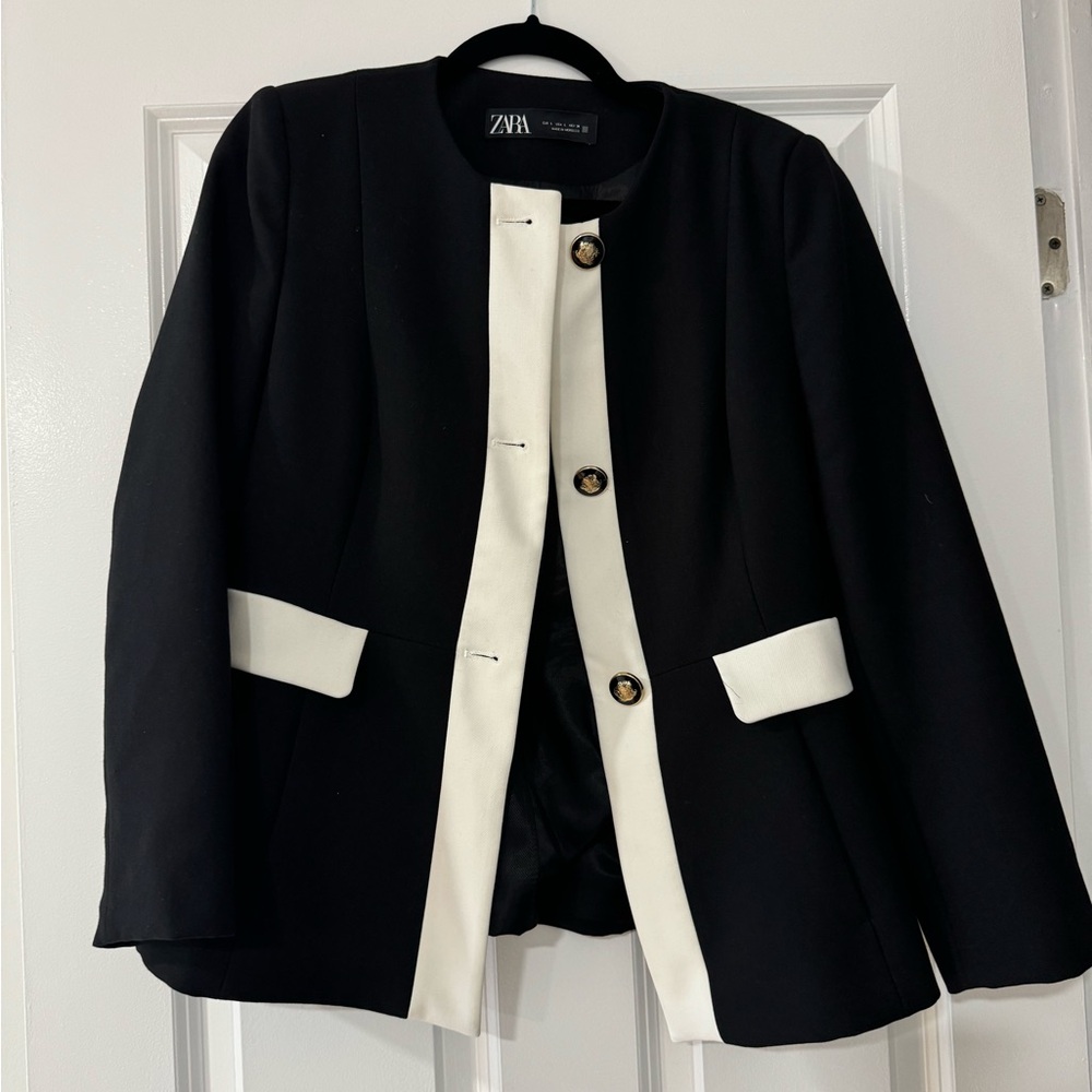 Zara black and white blazer - Picture 3 of 4